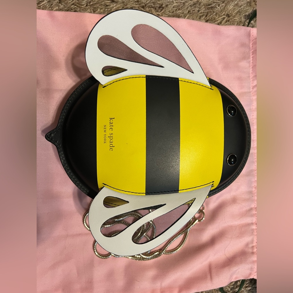 Kate Spade Leather Bee Purse with metal chain drop strap